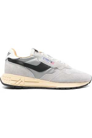 Autry Reelwind Low Sand Cracked Leather and Nylon sneakers