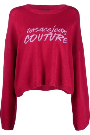 VERSACE Trøje med broderet logo og brede ærmer