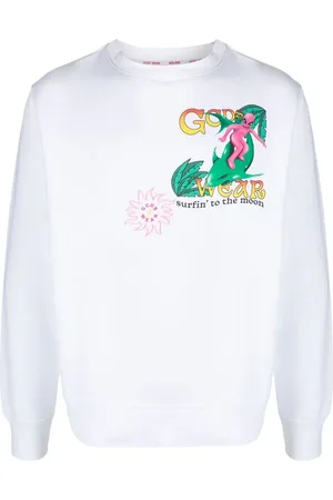 GCDS Sweatshirt med rund hals og grafisk tryk
