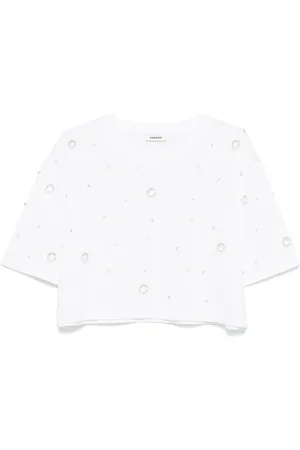 Sandro T-shirt med perledetalje