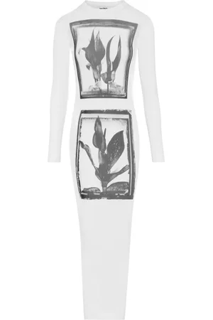 Jean Paul Gaultier Lang kjole med botanisk tryk