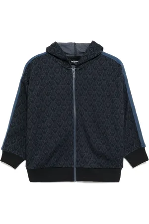 Emporio Armani Hættetrøje med lynlås og monogram