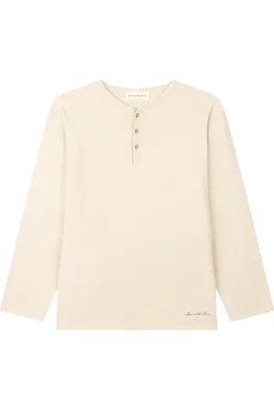 MAN ON THE BOON. T-shirt med henley-hals