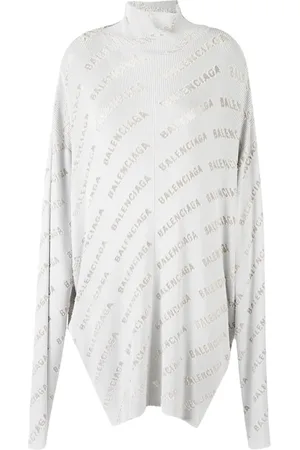Balenciaga Ribstrikket trøje med striber og logotryk