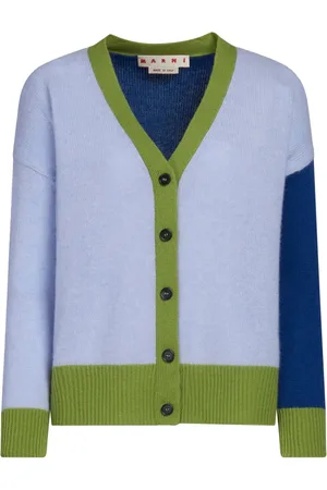 Marni Cardigan i kashmir med colourblocking