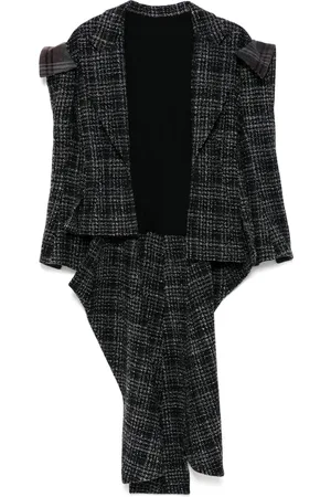 YOHJI YAMAMOTO Ensfarvet vævet cardigan med draperinger