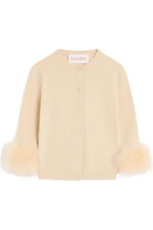 VALENTINO GARAVANI Cardigan med fjeropslag