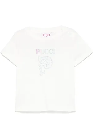 PUCCI Junior T-shirt med logobroderi