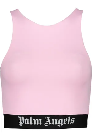 Palm Angels Cropped tanktop med logobånd