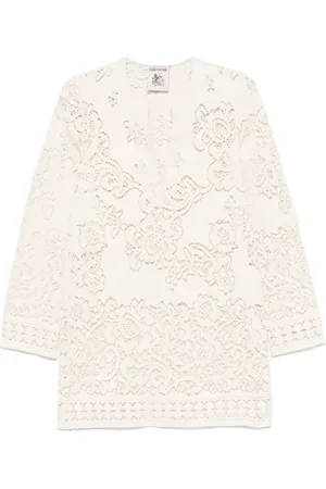 SEMICOUTURE Kort macramé-kjole