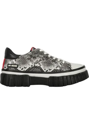 Moschino Sneakers med plateausål og slangeskindstryk