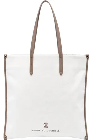Brunello Cucinelli Tote med logobroderi