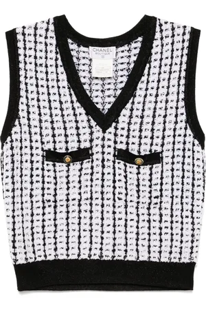 CHANEL ærmeløs vest-sweater-top fra 1997