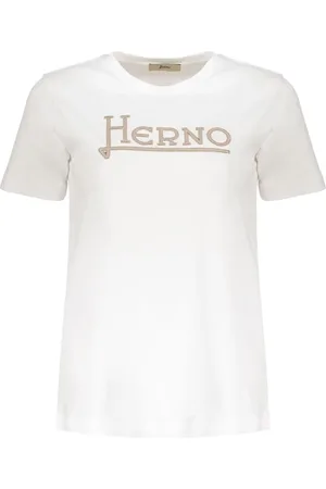 HERNO T-shirt med logoudsmykning