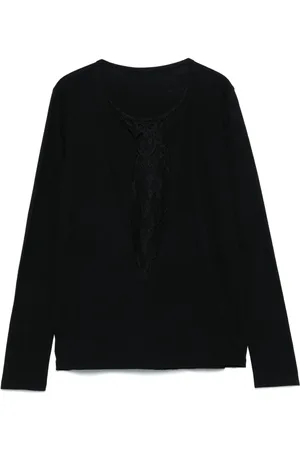 YOHJI YAMAMOTO T-shirt med blondedetalje