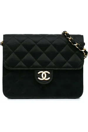 CHANEL Square Classic Single Flap liten axelremsväska från 1986-1988