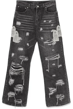 Who Decides War Jeans med afslappet pasform og mærke i siden