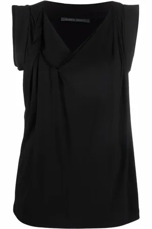 Alberta Ferretti ærmeløs bluse med V-hals