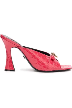 Roberto Cavalli Mules med krokodilleeffekt og monogramplade