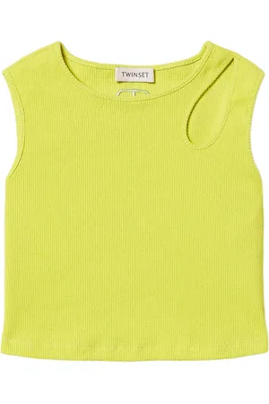 Twin-Set Ribbet tanktop med udskæringsdetalje