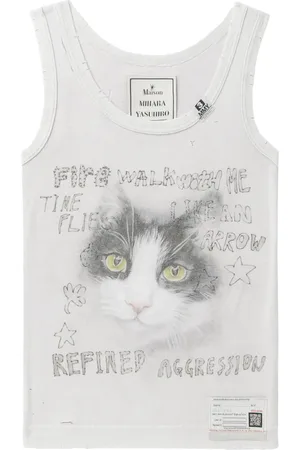Maison Mihara Yasuhiro Tanktop med kattetryk