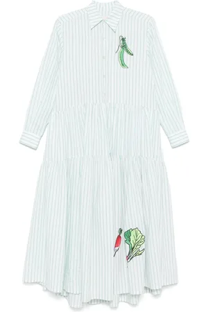 MIRA MIKATI Midiklänning med grönsaksbrodyr
