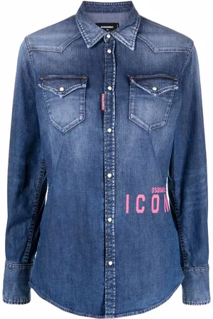 Dsquared2 Skjorte i denim med logotryk