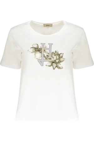 HERNO T-shirt med H Flower-tryk