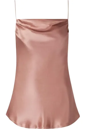 Balmain Top i satin med vandfaldsudskæring