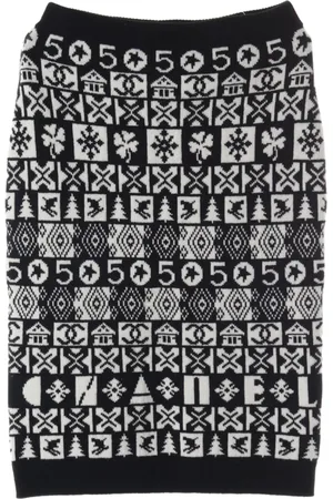 CHANEL Intarsiastrikket nederdel fra 1986-1988