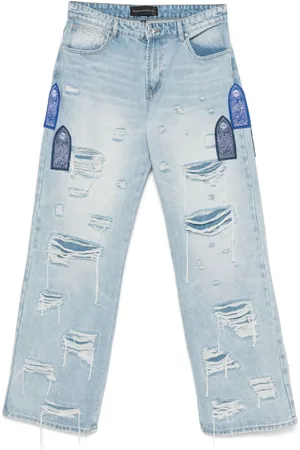 Who Decides War Jeans med afslappet pasform og mærke i siden