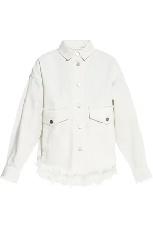 AllSaints Denimjakke med frynset kant