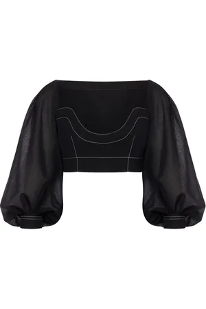 Serafini Cropped top med bishopærmer