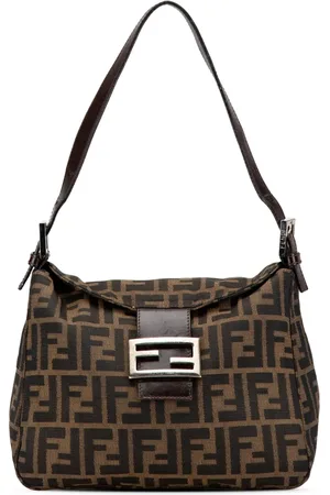 Fendi 2000-2010 Zucca Canvas Double Flap skuldertaske