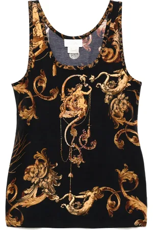 Camilla Tanktop i jersey med dyb halsudskæring