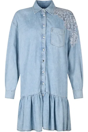 Liu Jo Denimkjole med blondedetalje