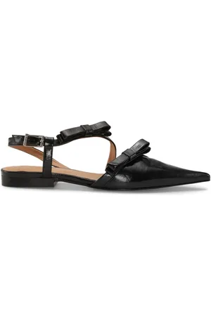 Ganni Slingback-ballerinasko med sløjfedetalje
