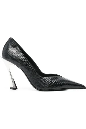 MUGLER 95 mm pumps i grynet læder