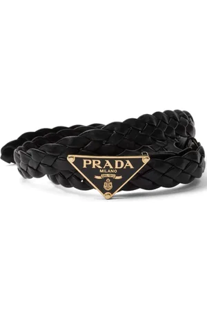 Prada Flettet bælte med trekantet logo