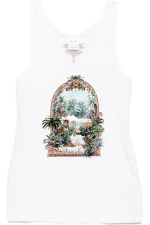 Camilla Tanktop i jersey med dyb halsudskæring