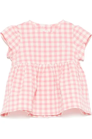 Il gufo Gingham-ternet seersucker-bluse