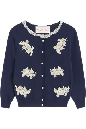 VALENTINO GARAVANI Cardigan med blondekant