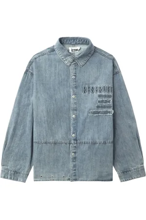 Izzue Denimskjorte med præget slogan