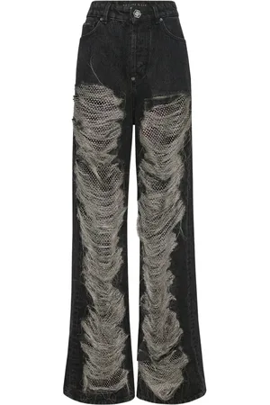 Philipp Plein Jeans i mesh og strass