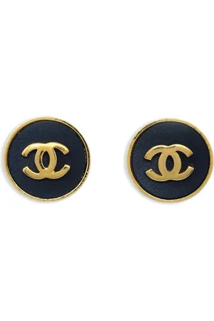 CHANEL CC øreclips med rhinsten fra 1990-2000