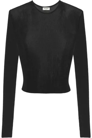 Saint Laurent Strikket top med rund hals