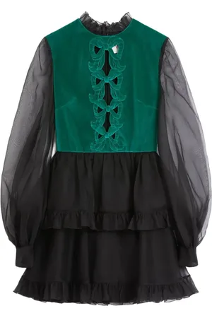VALENTINO GARAVANI Kort broderet kjole i organza