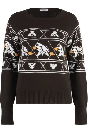 Malo Intarsiastrikket sweatshirt med logo