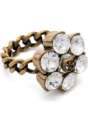 Gucci Double G-ring med krystaludsmykning