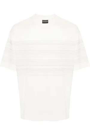 Emporio Armani Stribet T-shirt med rund hals